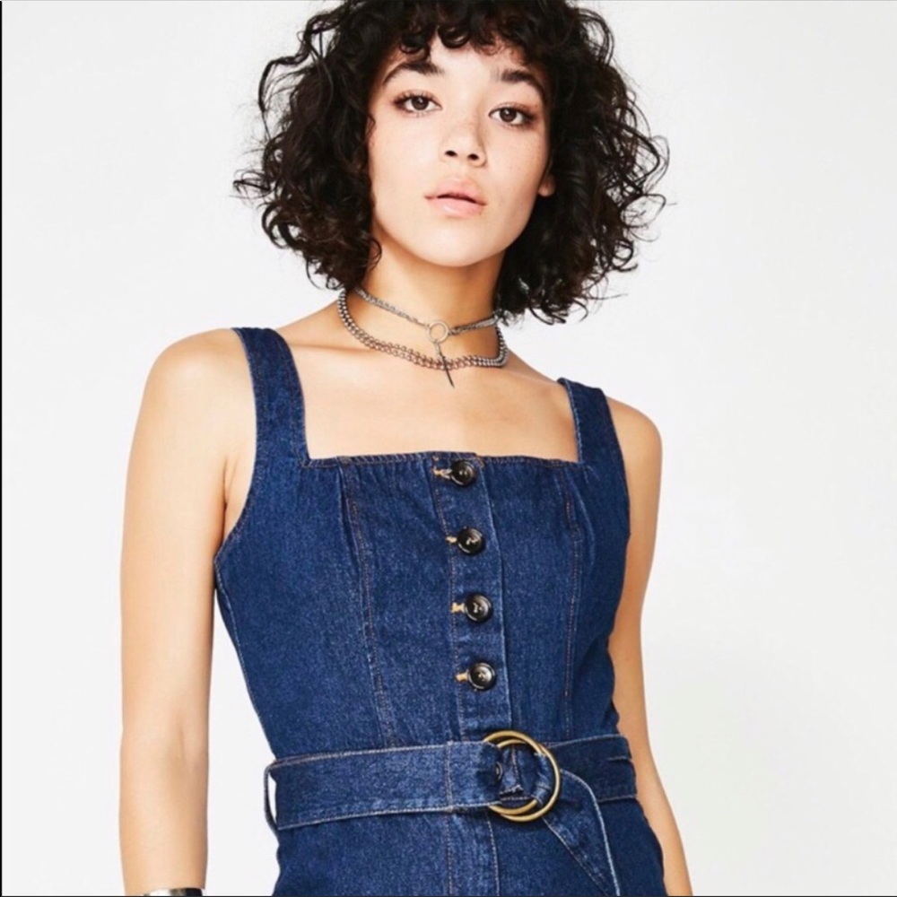 DENIM BELTED JUMPSUIT